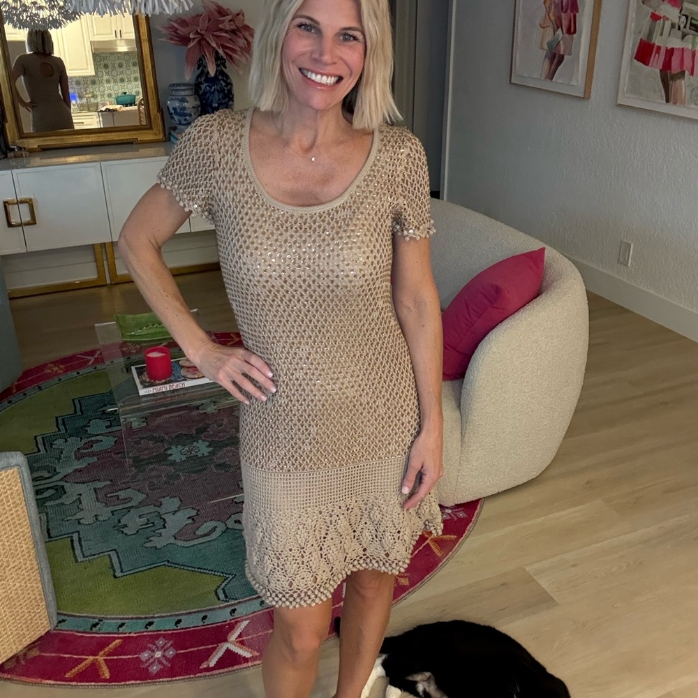 Manoush Sequin Crochet Mini Dress – Size S